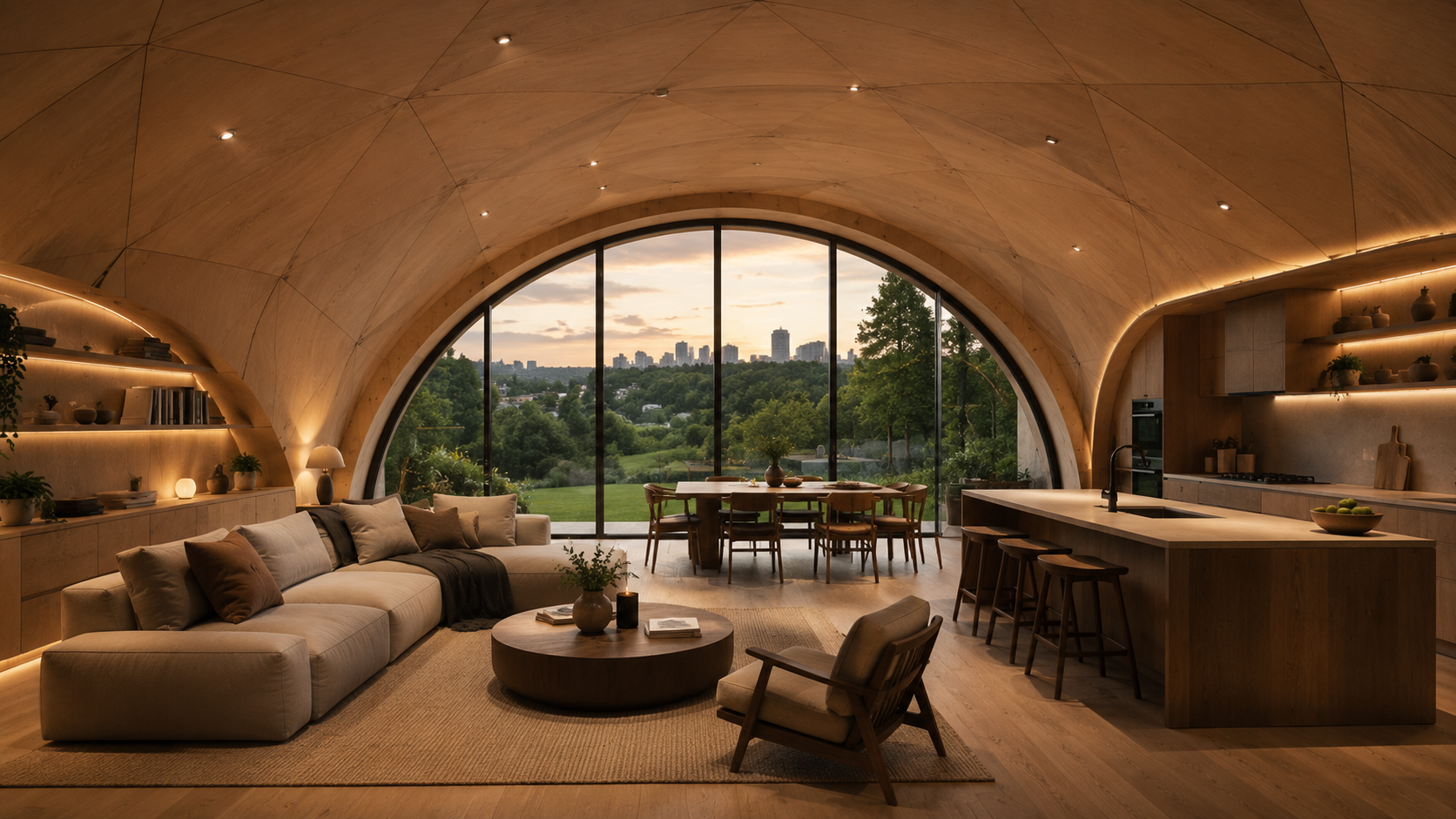 GEODOM concrete dome interior